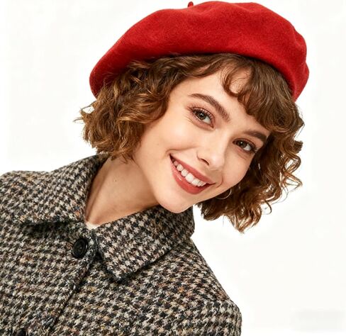Womens Wool French Beret Hat - Classic Solid Color Artist Hat in Saudi Arabia