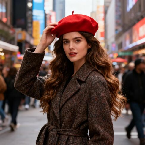 Womens Wool French Beret Hat - Classic Solid Color Artist Hat in Saudi Arabia