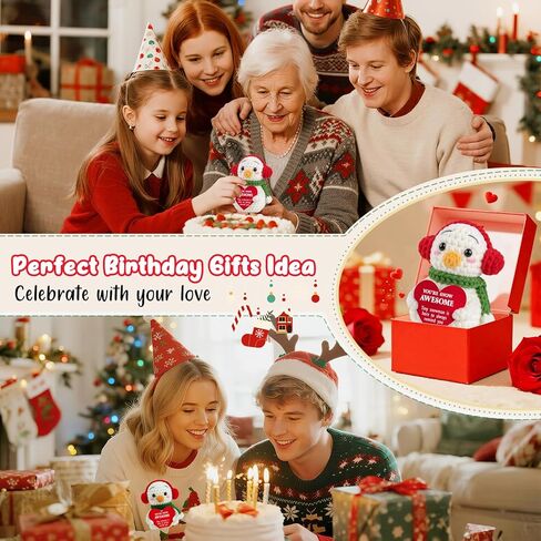 Jettryran إيجابية الكروشيه ثلج أفكار ميلاد سعيد الديكور سلال الهدايا للعائلات الزوج، الأب، الأم، الرجال، المرأة، الزوجة، عيد ميلاد، صناديق التقدير، شجرة ديكور الطرف تخزين ستوفير in Kuwait