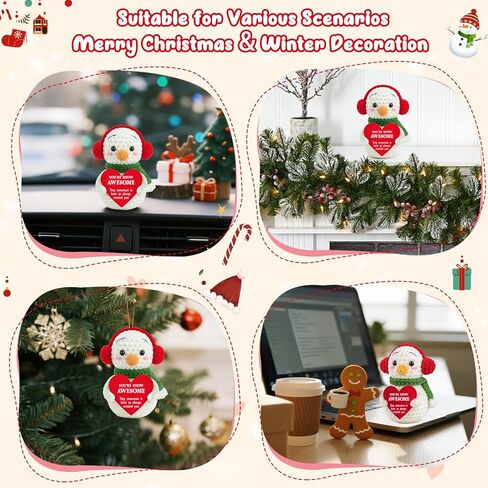 Jettryran إيجابية الكروشيه ثلج أفكار ميلاد سعيد الديكور سلال الهدايا للعائلات الزوج، الأب، الأم، الرجال، المرأة، الزوجة، عيد ميلاد، صناديق التقدير، شجرة ديكور الطرف تخزين ستوفير in Kuwait