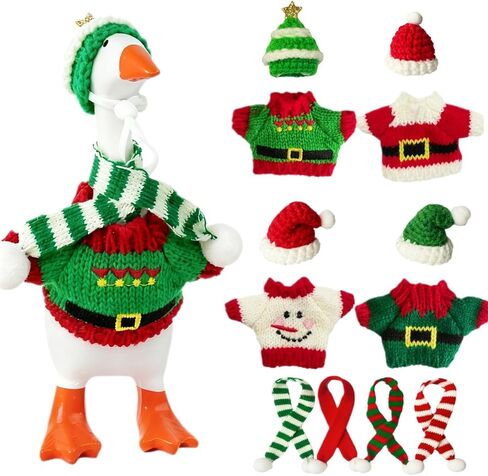 مكتب أوزة وتتسابق 7 بوصة مكتب صغير أوزة عيد الميلاد عطلة 4 قطعة سترة متماسكة قبعة طقم أربطة عنق لغرفة المعيشة مكتب ومكتب ديكور in Kuwait