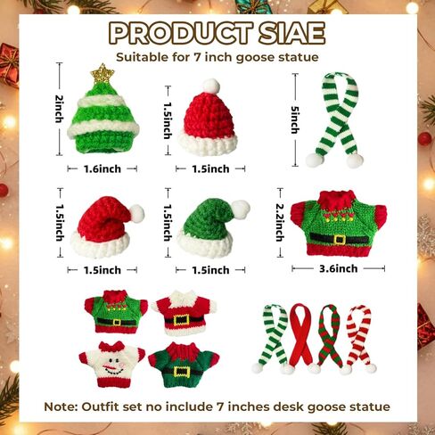 مكتب أوزة وتتسابق 7 بوصة مكتب صغير أوزة عيد الميلاد عطلة 4 قطعة سترة متماسكة قبعة طقم أربطة عنق لغرفة المعيشة مكتب ومكتب ديكور in Kuwait