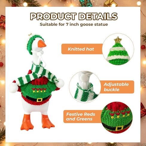 مكتب أوزة وتتسابق 7 بوصة مكتب صغير أوزة عيد الميلاد عطلة 4 قطعة سترة متماسكة قبعة طقم أربطة عنق لغرفة المعيشة مكتب ومكتب ديكور in Kuwait