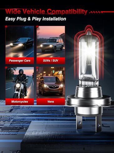 مصابيح هالوجين أمامية H11، 12 فولت 55 وات، أبيض دافئ 3800 كلفن، شعاع عالٍ ومنخفض، متوافق مع ضوء الضباب، بدون وهج، مصابيح أمامية للسيارات، عبوة من 2 in Kuwait