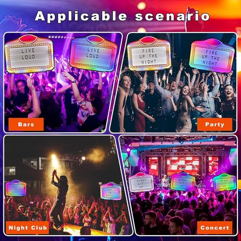 مقدم زجاجة بأحرف LED، علامة خدمة زجاجة VIP، صندوق إضاءة محمول مع تغيير اللون للملهى الليلي، البار، الحفلات، أعياد الميلاد والزفاف - إطار أكريليك مع 4 مجموعات من الحروف ومجموعة رقمين in Kuwait