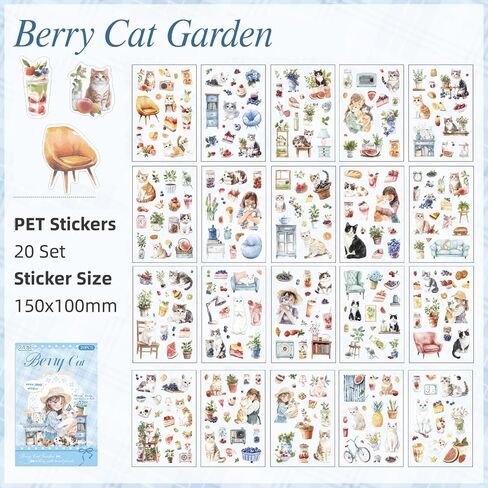 Snacks Series Sticker Scrapbooking Supplies for Junk Journal, 20 Sheets PET Stickers in Saudi Arabia