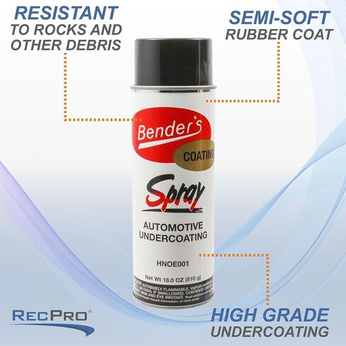 RecPro Trailer Fender Rubberized Undercoating Spray | Prevent Rust | Buildable & Paintable | Automotive | Black (2 Pack) in Saudi Arabia