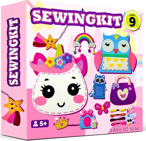 powerful xishan Sewing Kit for Kids, Unicorn 9 Thick Easy DIY Projects Sewing Kits, Beginners Girls Arts & Crafts for Ages 5+, Instructions & Felt, Birthday Gifts, Enlightenment in Kuwait