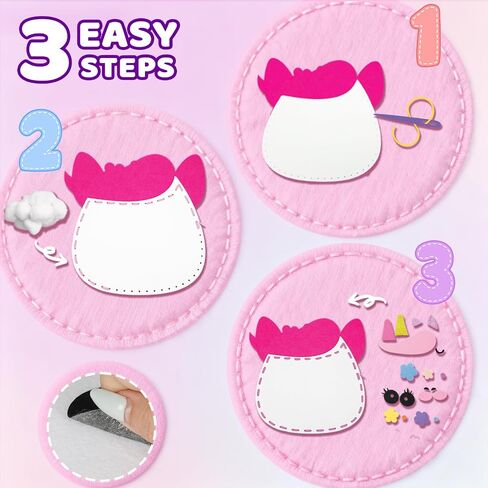 powerful xishan Sewing Kit for Kids, Unicorn 9 Thick Easy DIY Projects Sewing Kits, Beginners Girls Arts & Crafts for Ages 5+, Instructions & Felt, Birthday Gifts, Enlightenment in Kuwait