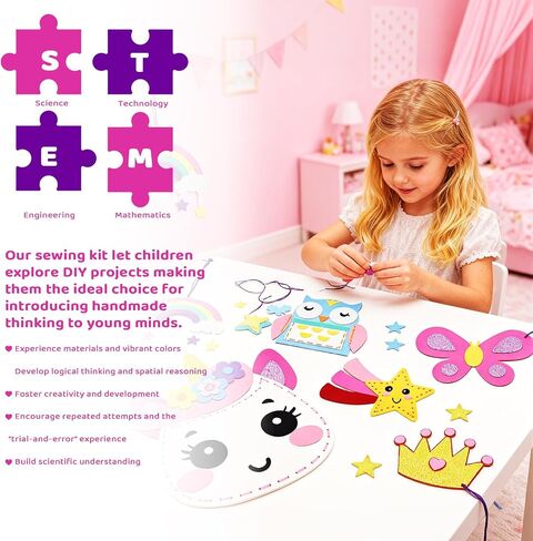 powerful xishan Sewing Kit for Kids, Unicorn 9 Thick Easy DIY Projects Sewing Kits, Beginners Girls Arts & Crafts for Ages 5+, Instructions & Felt, Birthday Gifts, Enlightenment in Kuwait