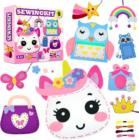 powerful xishan Sewing Kit for Kids, Unicorn 9 Thick Easy DIY Projects Sewing Kits, Beginners Girls Arts & Crafts for Ages 5+, Instructions & Felt, Birthday Gifts, Enlightenment in Kuwait