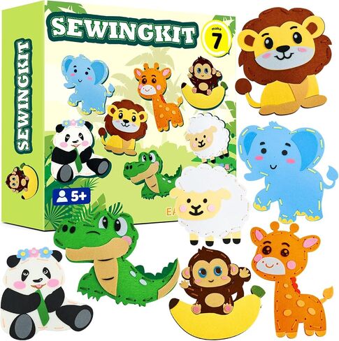 مجموعة خياطة شيشان قوية للأطفال، مجموعات خياطة مشاريع DIY سميكة سهلة الاستخدام على شكل وحيد القرن، فنون وحرف يدوية للفتيات المبتدئات للأعمار من 5 سنوات فما فوق، تعليمات وشعر، هدايا عيد ميلاد، تنوير in Kuwait