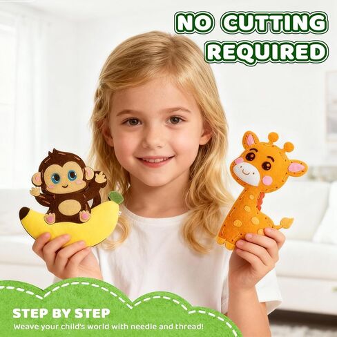 مجموعة خياطة شيشان قوية للأطفال، مجموعات خياطة مشاريع DIY سميكة سهلة الاستخدام على شكل وحيد القرن، فنون وحرف يدوية للفتيات المبتدئات للأعمار من 5 سنوات فما فوق، تعليمات وشعر، هدايا عيد ميلاد، تنوير in Kuwait