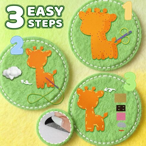 مجموعة خياطة شيشان قوية للأطفال، مجموعات خياطة مشاريع DIY سميكة سهلة الاستخدام على شكل وحيد القرن، فنون وحرف يدوية للفتيات المبتدئات للأعمار من 5 سنوات فما فوق، تعليمات وشعر، هدايا عيد ميلاد، تنوير in Kuwait