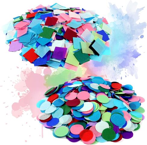 CCINEE 8000 قطعة من المناديل الورقية النازفة مقاس 1 بوصة مربعة وورق نازف بألوان مائية مستديرة للفنون والحرف اليدوية والفصول الدراسية DIY مشروع لوازم حفلات القصاصات، 20 لونًا متنوعًا in Saudi Arabia