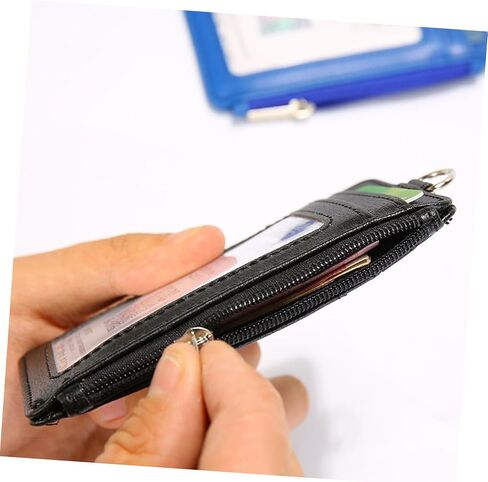 jojofuny Multifunction Card Holder with Detachable Lanyard Wear Resistant Work Id Badge Protector for Teachers and Professionals Black PU Material Chest Badge Sleeve in Saudi Arabia