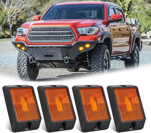 Nilight الجانب علامة ضوء 2PCS مربع 3LED العنبر الجبهة الخلفية مؤشر التخليص أضواء عدسة عاكسة سطح شنت للماء لشاحنة 12V مقطورة قارب RV in Saudi Arabia