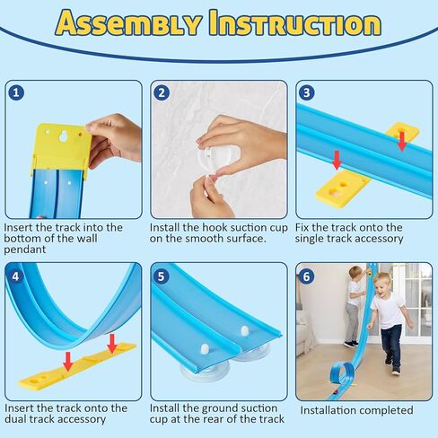 مجموعة ألعاب مسار السباق المرنة بطول 15 قدمًا، مسار سيارة سباق مزدوج المسار قابل للانحناء مع أكواب شفط قوية، مسار سباق محمول للسيارات المصبوبة 1:64، مسار سباق سهل التركيب للأطفال من سن 3 سنوات فما فوق، أزرق in Kuwait