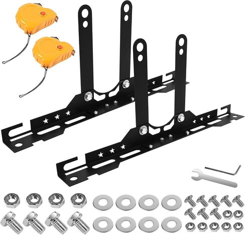 Portable Knock-Down Wheel Alignment Tool Kit with Removable Toe Plates & Center Bar, Includes 2 Measuring Tapes, Camber & Toe Tool for Front End DIY Alignment - Matte Black Car Alignment Tool in Saudi Arabia