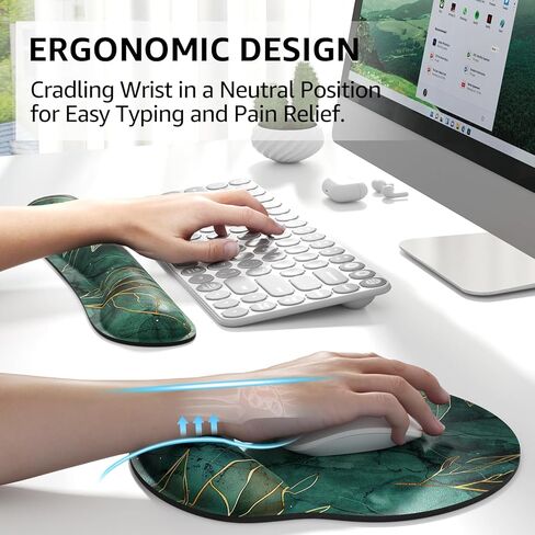 KTRIO Memory Foam Keyboard Wrist Rest - Ergonomic Wrist Rest for Computer Keyboard for Typing Pain Relief - Foldable in Kuwait