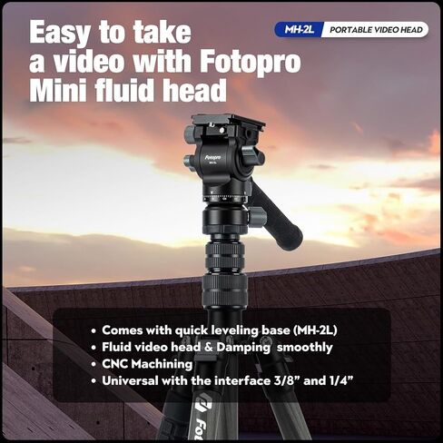 Fotopro Video Fluid Head Panoramic Tripod Drag Pan Head with QR Plate Max Load 6.61lbs 3kg for DSLR Cameras Camcorders MH-4L in Saudi Arabia