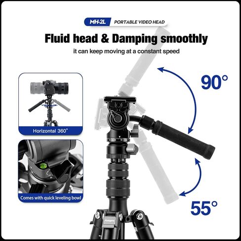 Fotopro Video Fluid Head Panoramic Tripod Drag Pan Head with QR Plate Max Load 6.61lbs 3kg for DSLR Cameras Camcorders MH-4L in Saudi Arabia