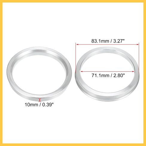 4pcs OD 83.1mm to ID 71.1mm Aluminum Alloy Car Auto Hub Centric Rings Wheel Bore Center Spacer Replacement Auto Replacement Parts in Saudi Arabia