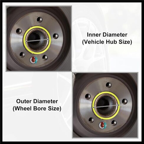 4pcs Plastic 66.6mm to 57.1mm Car Hub Centric Rings Wheel Bore Center Spacer Yellow Durable Material in Saudi Arabia
