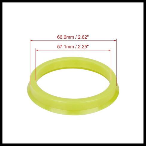 4pcs Plastic 66.6mm to 57.1mm Car Hub Centric Rings Wheel Bore Center Spacer Yellow Durable Material in Saudi Arabia