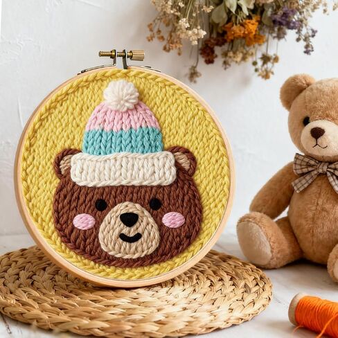 ORIGACH Embroidery Punch Needle Kit with Frame, Sunflower Needle Punching Kit with Patterns, Threads, Tools & Instructions for Beginners & Adults, DIY Wall Hanging Decor in Saudi Arabia