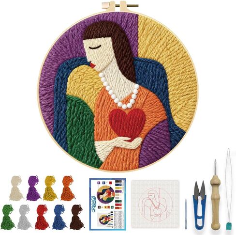 مجموعة إبر تطريز من ORIGACH مع إطار، مجموعة إبر عباد الشمس مع أنماط وخيوط وأدوات وتعليمات للمبتدئين والكبار، ديكور للتعليق على الحائط بنفسك in Saudi Arabia