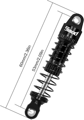 Adjustable 53mm Aluminum Threaded Oil Damper Shock Absorber for TRX4M TRX4MT 1/18 RC Crawler, Upgrade Parts (Black) in Saudi Arabia