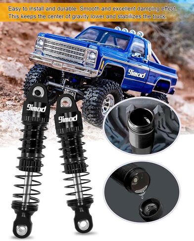 Adjustable 53mm Aluminum Threaded Oil Damper Shock Absorber for TRX4M TRX4MT 1/18 RC Crawler, Upgrade Parts (Black) in Saudi Arabia