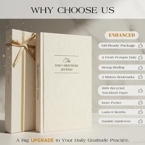 Gratitude Journal 2026 – Undated Daily Gratitude Journal with Upgraded Dynamic Prompts & Gift Box – 5 Minute Reflection, Mindfulness & Happiness Journal for Women & Men in Saudi Arabia