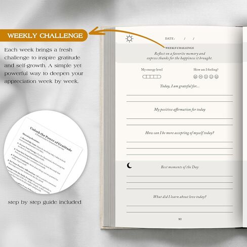 Gratitude Journal 2026 – Undated Daily Gratitude Journal with Upgraded Dynamic Prompts & Gift Box – 5 Minute Reflection, Mindfulness & Happiness Journal for Women & Men in Saudi Arabia
