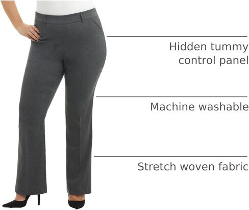 Rekucci امرأة متعرجة سهلة الراحة في سروال Barely Bootcut مقاس كبير (24W، فحمي) in Saudi Arabia