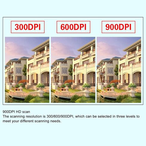 ماسح ضوئي محمول، ماسح ضوئي للصور لمستندات A4، تنسيق JPG PDF، ما يصل إلى 900 نقطة في البوصة، ماسح ضوئي محمول للمنزل والمكتب والأعمال والصور والصور والإيصالات والكتب (فضي) in Saudi Arabia