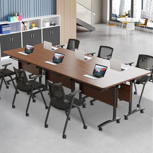 Conference Table Foldable Meeting Tables,Flip Top Mobile Training Table The folding conference table With Silent Wheels Is Convenient And Fast,Modern Mobile Meeting Tables (4pack 160*60*75) in Saudi Arabia
