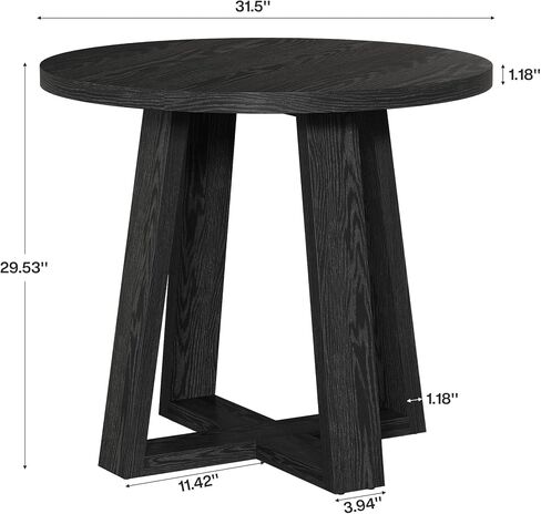 Tribesigns Round Conference Table for 2-4 People, 31.5-Inch Small Wooden Office Table with Sturdy Base, Farmhouse Home Office Meeting Desk for Small Spaces, Rustic Brown in Saudi Arabia