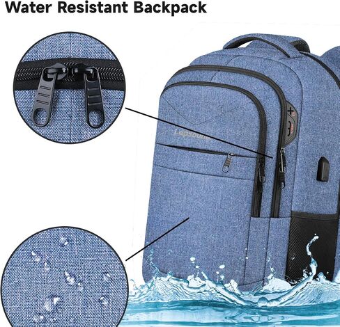 Lapsouno 17 Inch Laptop Backpack, Carry On Travel Backpack, Durable Extra Large TSA Business Backpack with USB Port, Water Resistant Anti Theft Gift for Men Women, Black in Saudi Arabia