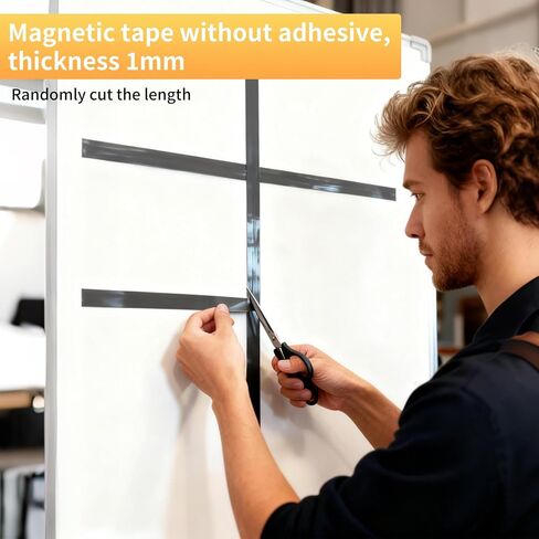 Magnetic Tape for Whiteboard Magnet Strips: Magnetic Strip Non-Adhesive 0.39 inches x 39.3 Ft Cut to Size for Teachers Crafts DIY Projects Marking Lines for Whiteboards (0.39 Inch x 39.3 Ft) in Saudi Arabia