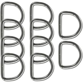 Ewparts 1.5 inch Metal d Ring Metal d Ring 1 1/2 inch 5mm Thickness 10 Pack Heavy Duty Welded Stainless Steel D Ring for Sewing Dog Collar D-Rings
