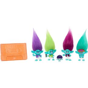مجموعة DreamWorks Trolls Band Together BroZone On Tour من Mattel مع 5 دمى صغيرة وحامل شريط كاسيت، لعبة قابلة للتجميع مستوحاة من الفيلم