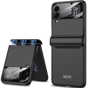 TOPSEM Case for Samsung Galaxy Z Flip 4 Case with Magnetic Hinge Protection and Built in Lens Camera Protector, Shockproof Anti-Resistant Anti-Drop Matte PC Cover for Galaxy Z Flip 4 2022 (Purple)