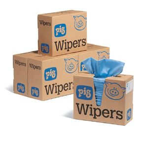 PR70 Maintenance Wipes by New Pig | Heavy-Duty Pop-Up Wipers in Dispenser Box | 9" x 16" 750 Wipers (6 Boxes of 125) | PIG Wipers | New Pig Wipes | WIP306, Blue
