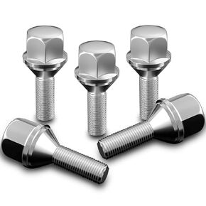 5pcs Wheel Lug Bolts M12x1.25 for 2014-2022 Jeep Cherokee, Upgrade 19mm Hex Length 28mm, Replace# 611-005 Compatible with Dodge Dart, Compass, Renegade, Chrysler