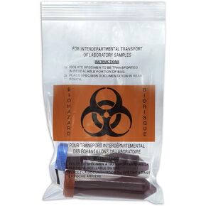 حقيبة عينات المختبر/حقيبة عينات المخاطر البيولوجية مع جيب خارجي - فئة المستشفى، عبوة من 50 قطعة. الحجم - 6 × 10 بوصة in Kuwait