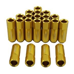 JDMSPEED Black 60MM Aluminum Extended Tuner Lug Nuts Replacement for Wheel Rims M12X1.5 20PCS