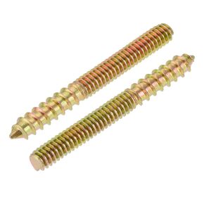 uxcell 1/4-20x2" Hanger Bolts Double Head Dowel Screw for Wood Furniture 10pcs