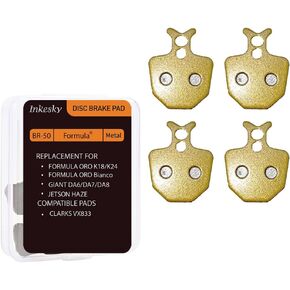 Inkesky Disc Brake Pads, Metal, Compatible with Jetson Haze Electric Bike, Formula ORO K18 /K24/Bianco, Giant DA6 DA7 DA8,Clarks VX833-2 Pairs